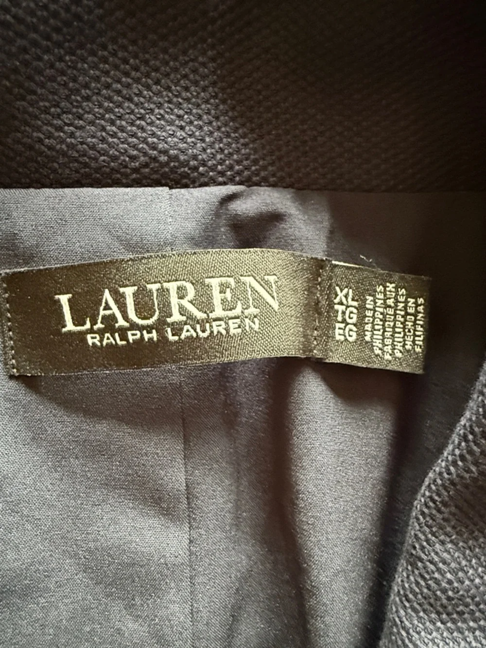 Lauren Ralph Lauren Jacquard Bullion Patch Blazer Navy Gold Buttons XL Current - Picture 6 of 9